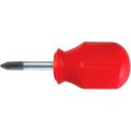 Urrea Urrea Red Handle Screwdriver, , #2 Phillips Tip, 3-13/32"L, 1 3/8"L X 1/4" Stubby Round Shank 9671R